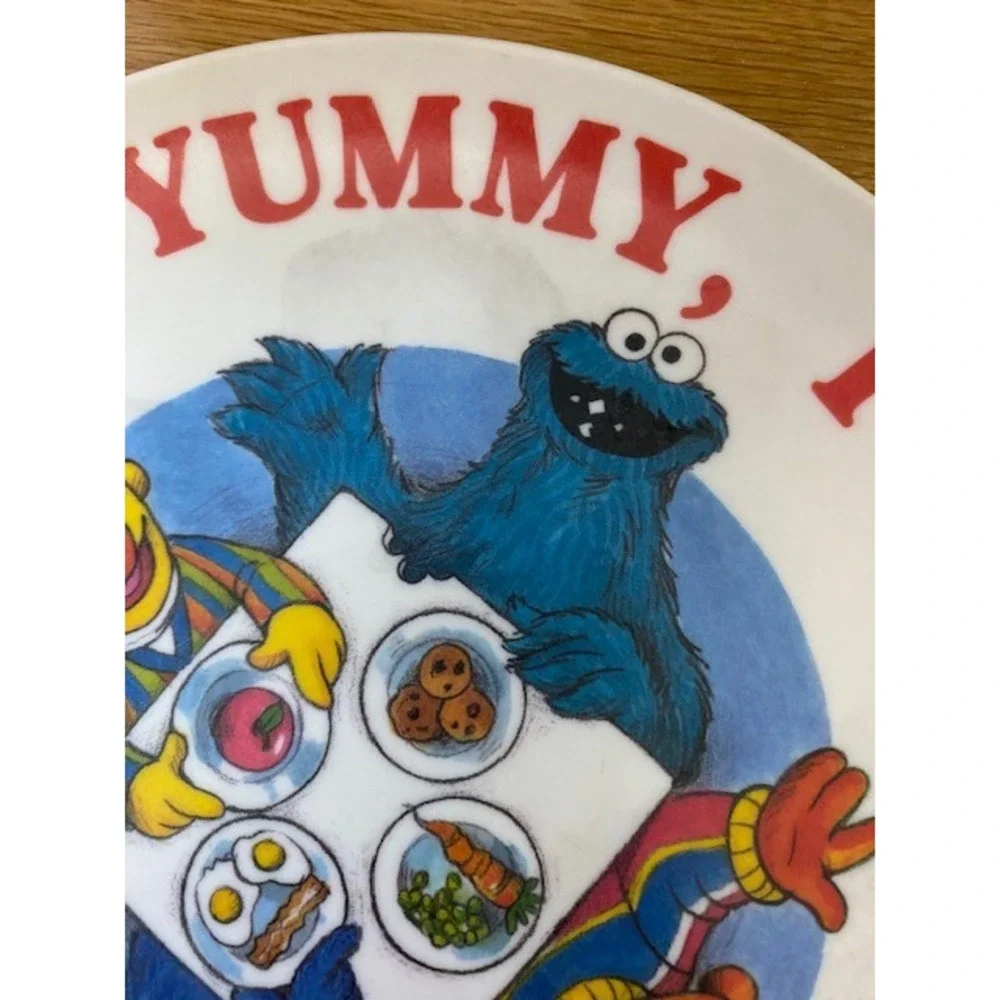Peter Pan Sesame Street Plate Kids 8in White Good Vintage Melamine Muppets
